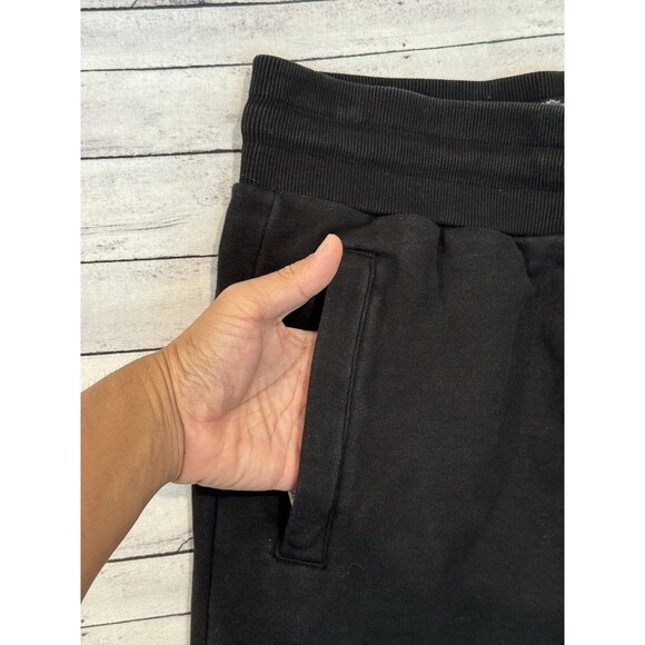 NICE KICKS Mens Essentials Sweatpant Jogger Sz L Black Logo Drawstring Pants - Picture 10 of 16